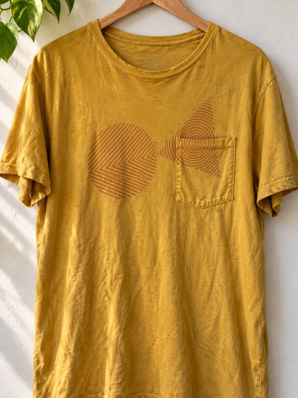Outerknown Made in USA Organic Cotton Graphic Pocket Tee Mustard L